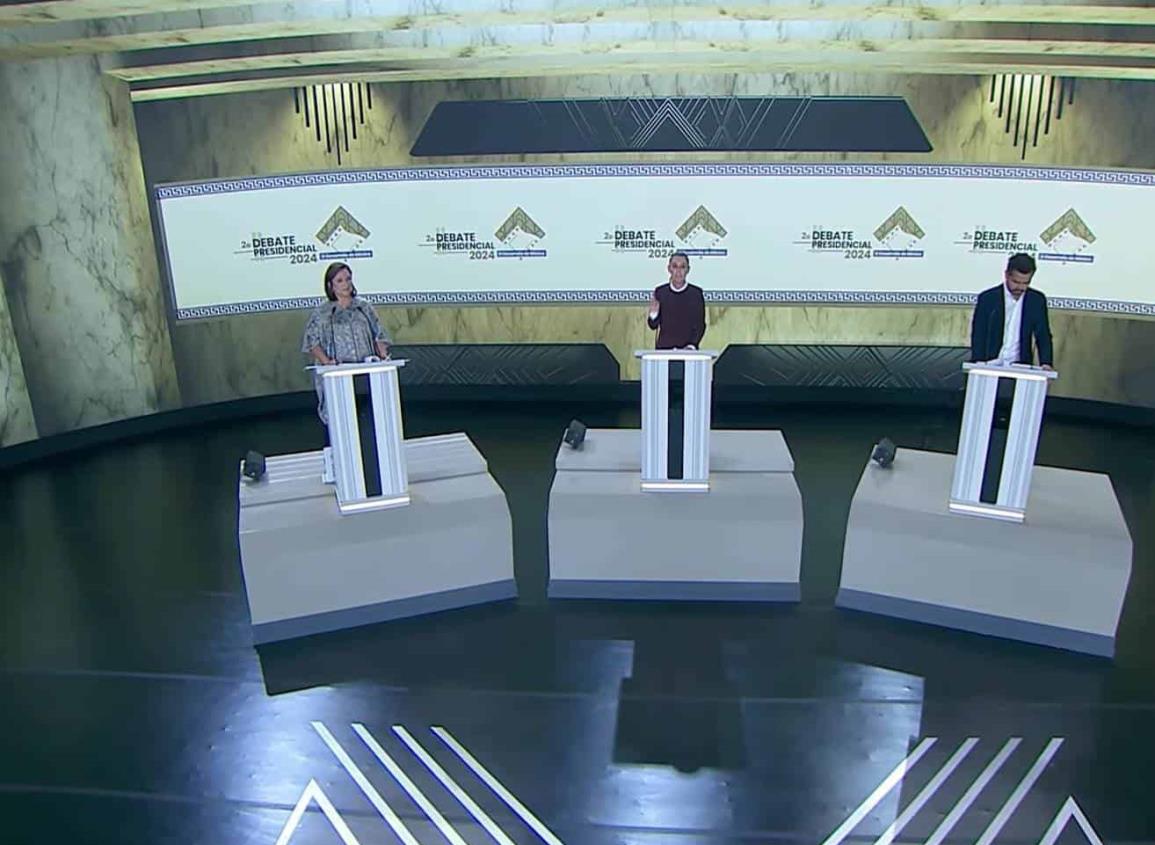 Segundo debate: se enfrentan Sheinbaum, Gálvez y Máynez en temas de crecimiento económico, empleo e inflación