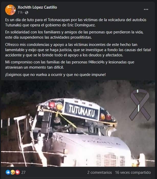 Tras volcadura en Papantla, MC suspende campaña en señal de luto