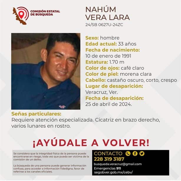 Nahúm Vera cumple 4 días desaparecido en el puerto de Veracruz