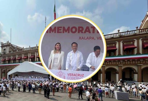 Cuitláhuac destaca rescate al IPE, salario mínimo y afores en desfile en Xalapa