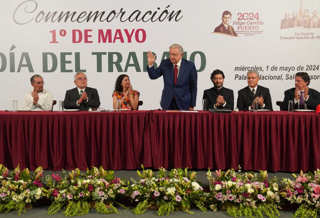 AMLO se reúne con líderes sindicales en última convocatoria pre-electoral