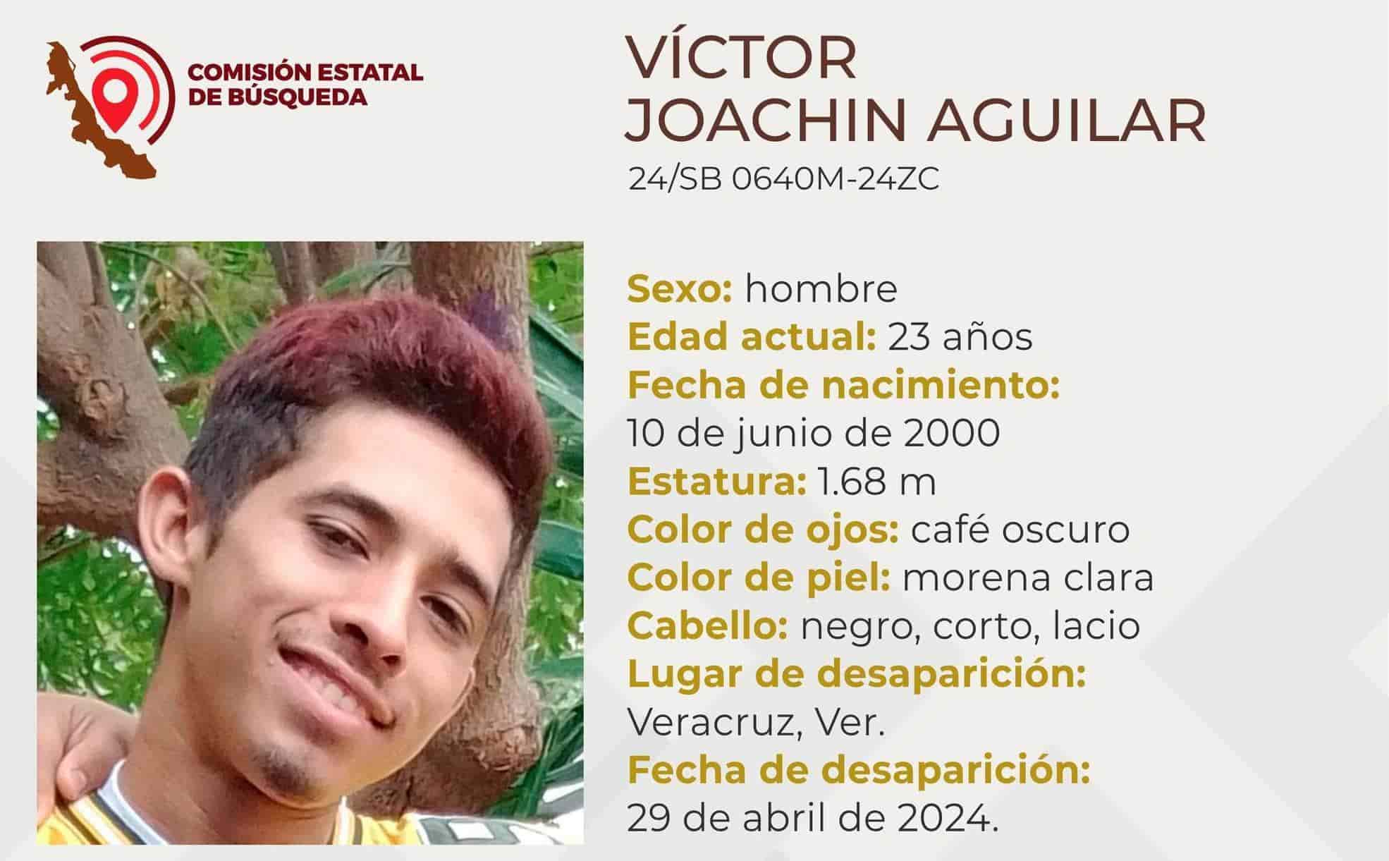 Desaparece el joven Víctor Joachín Aguilar en la ciudad de Veracruz