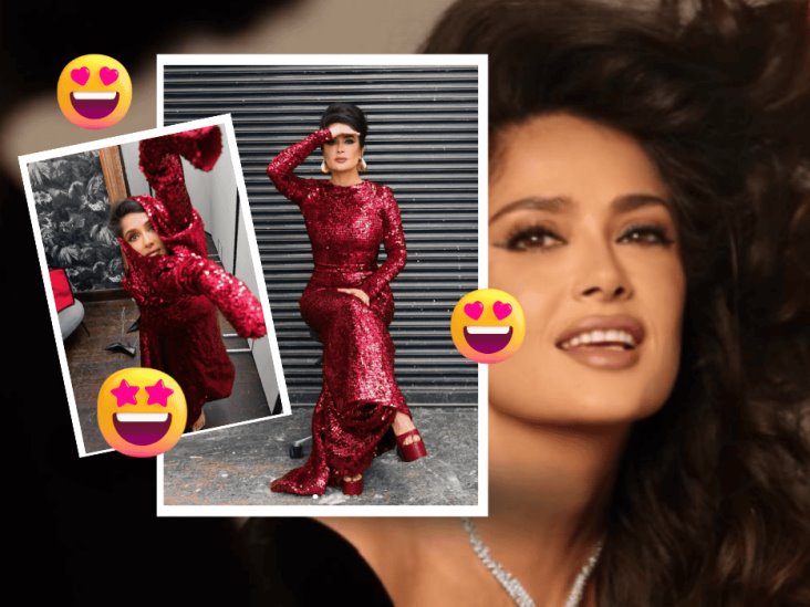 Salma Hayek deslumbra con un espectacular vestido rojo en la portada de Vogue Arabia