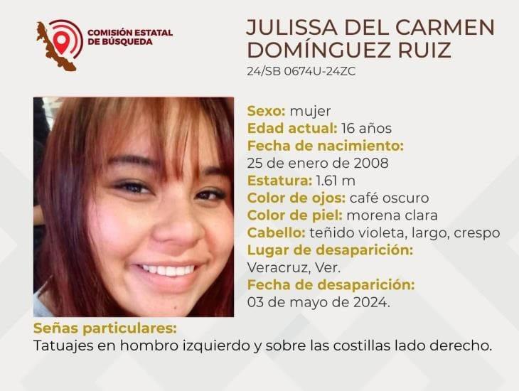 Buscan a Julissa del Carmen de 16 años, desapareció en la ciudad de Veracruz
