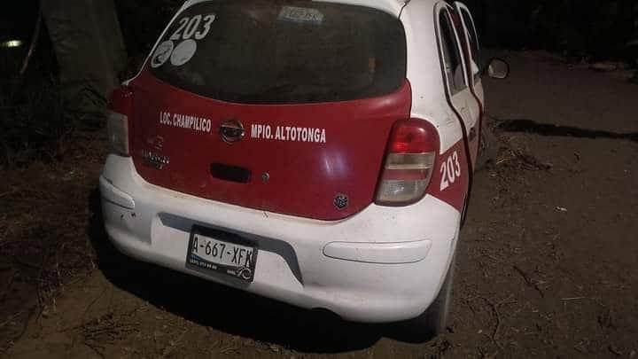 Taxista de Altotonga pierde el control de la unidad y se sale de la autopista Veracruz – Cardel