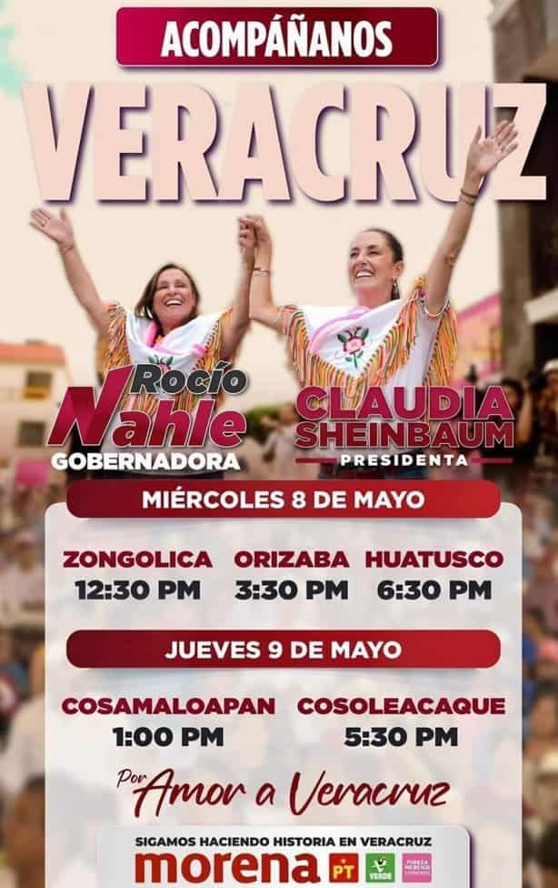 Claudia Sheinbaum estará en Veracruz en una gira de dos días