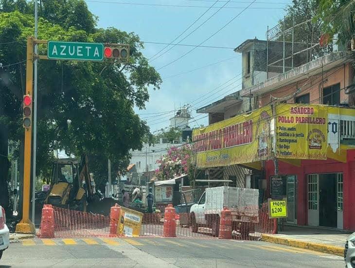 Esta calle de Veracruz está cerrada por trabajos de Grupo MAS