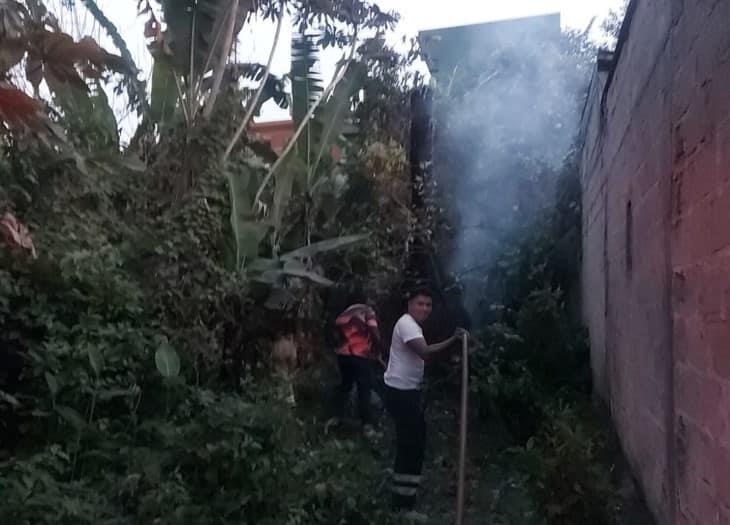 Se registra incendio en terreno baldío de Misantla