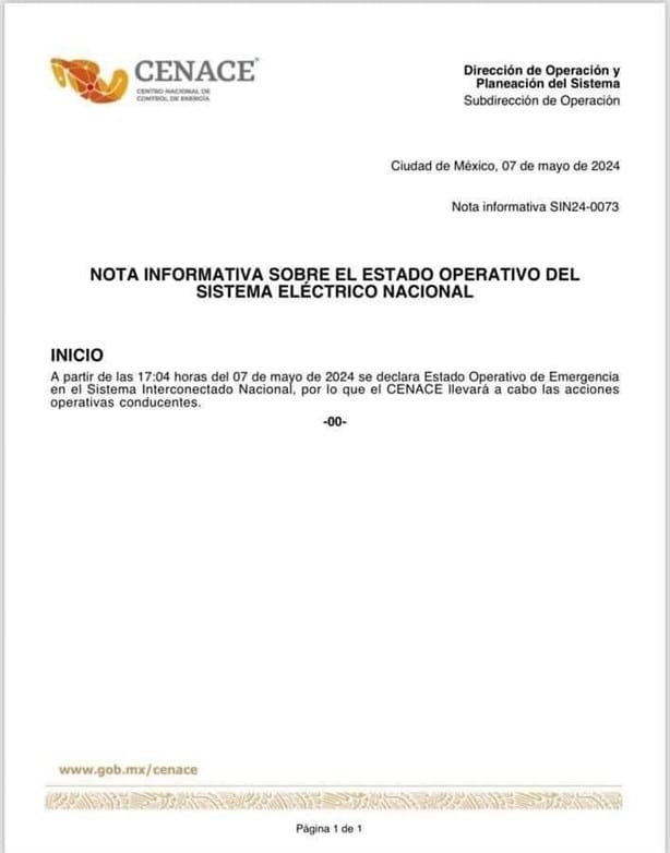 ¡México, en estado operativo de emergencia de energía eléctrica! Te contamos