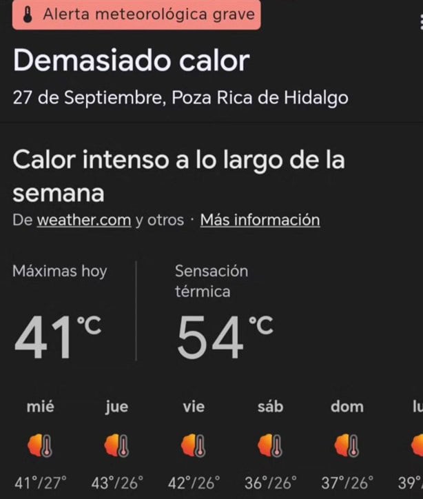 Ola de calor pone en alerta a Poza Rica y municipios cercanos