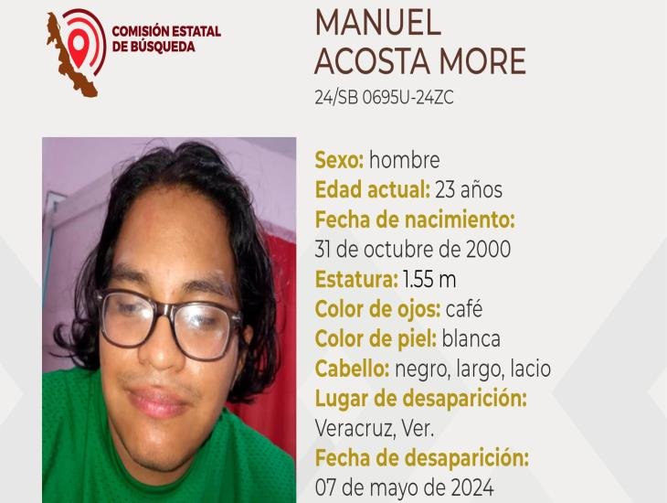 Joven de 23 años desaparece en Veracruz y piden ayuda para encontrarlo | FOTO