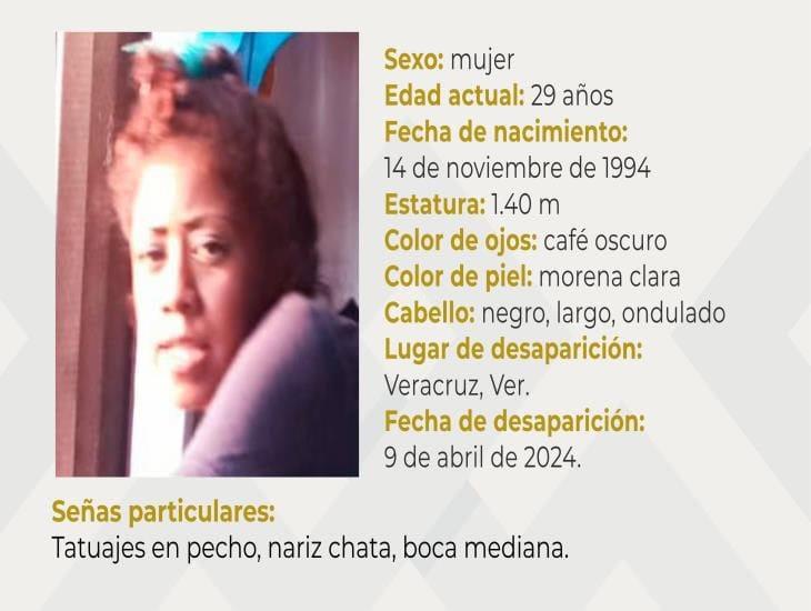 Comisión Estatal de Búsqueda de Veracruz reporta desaparición de mujer de 29 años