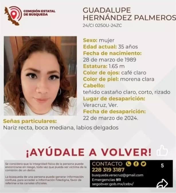 Ayúdanos a localizar a Guadalupe Hernández, desapareció hace más de un mes en Veracruz