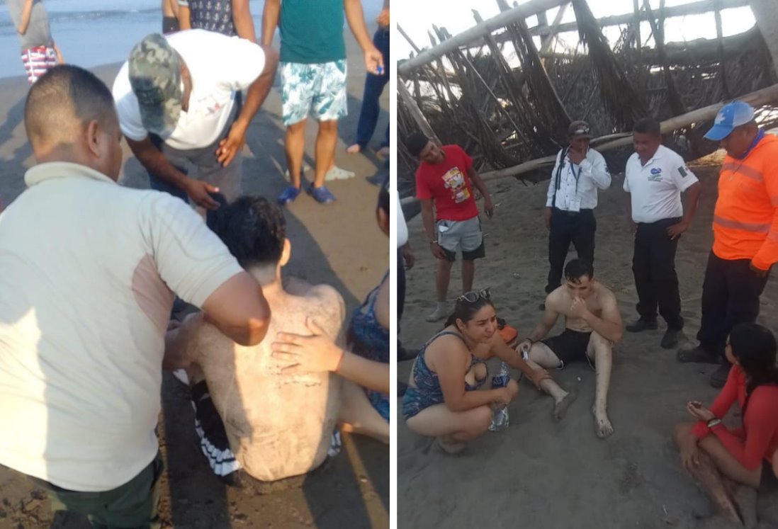 Rescatan a dos de morir ahogados en Playa Chachalacas, Veracruz