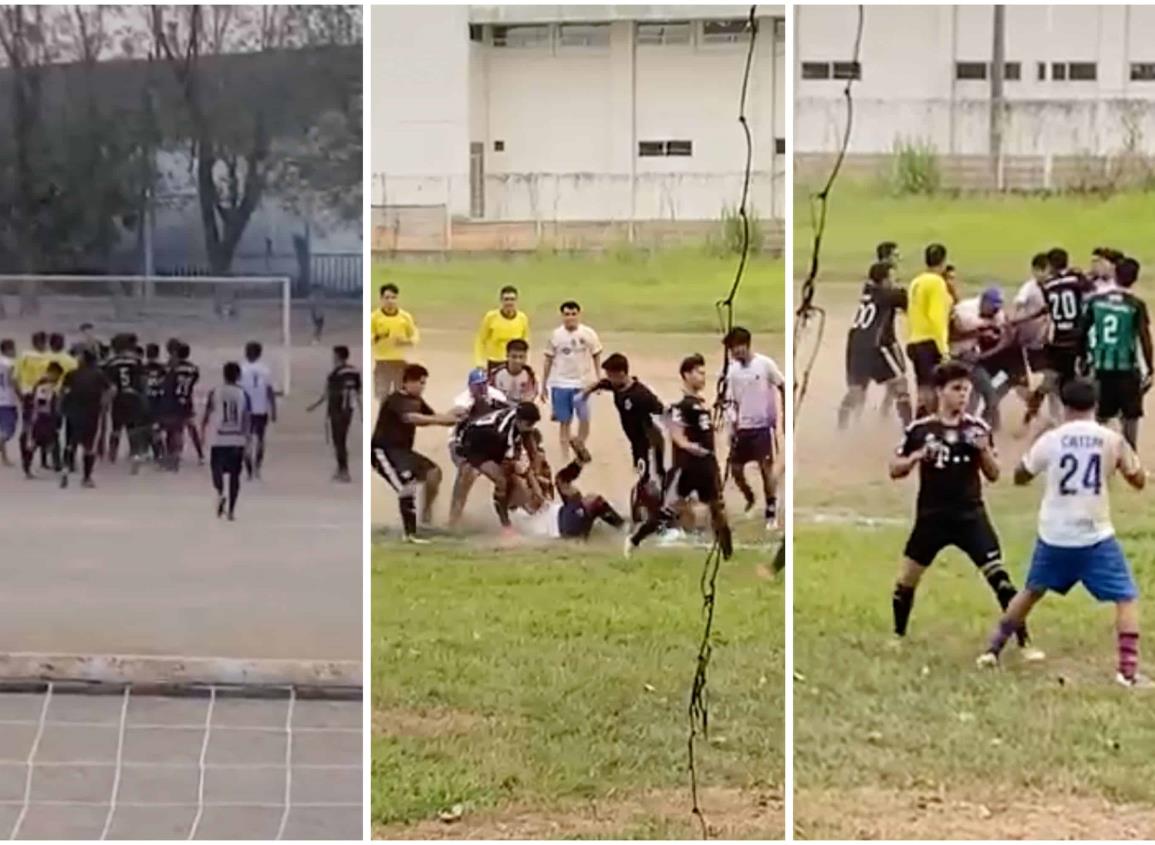 Partido de futbol termina en batalla campal en Agua Dulce | VIDEO