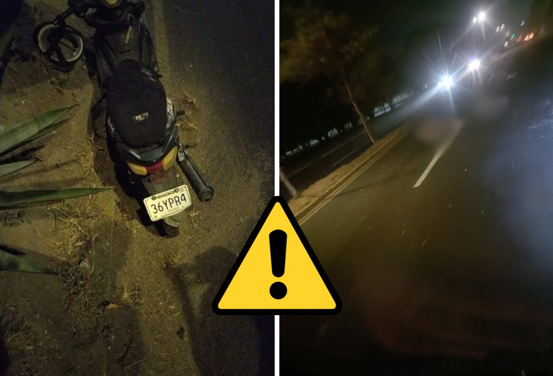 Conductor de motoneta fallece tras impacto contra automóvil en carretera Veracruz-Xalapa; responsable a la fuga