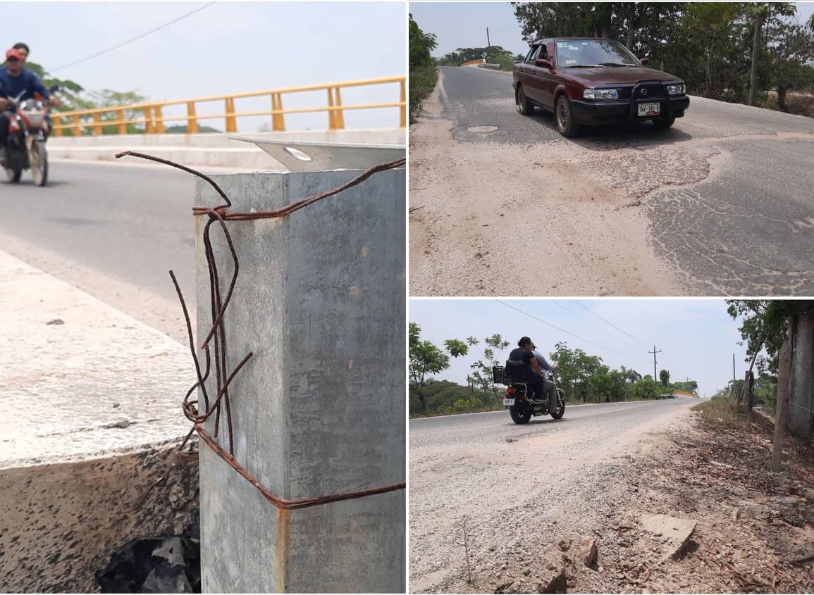 Puente de Las Choapas presenta daños a menos de dos años de su construcción