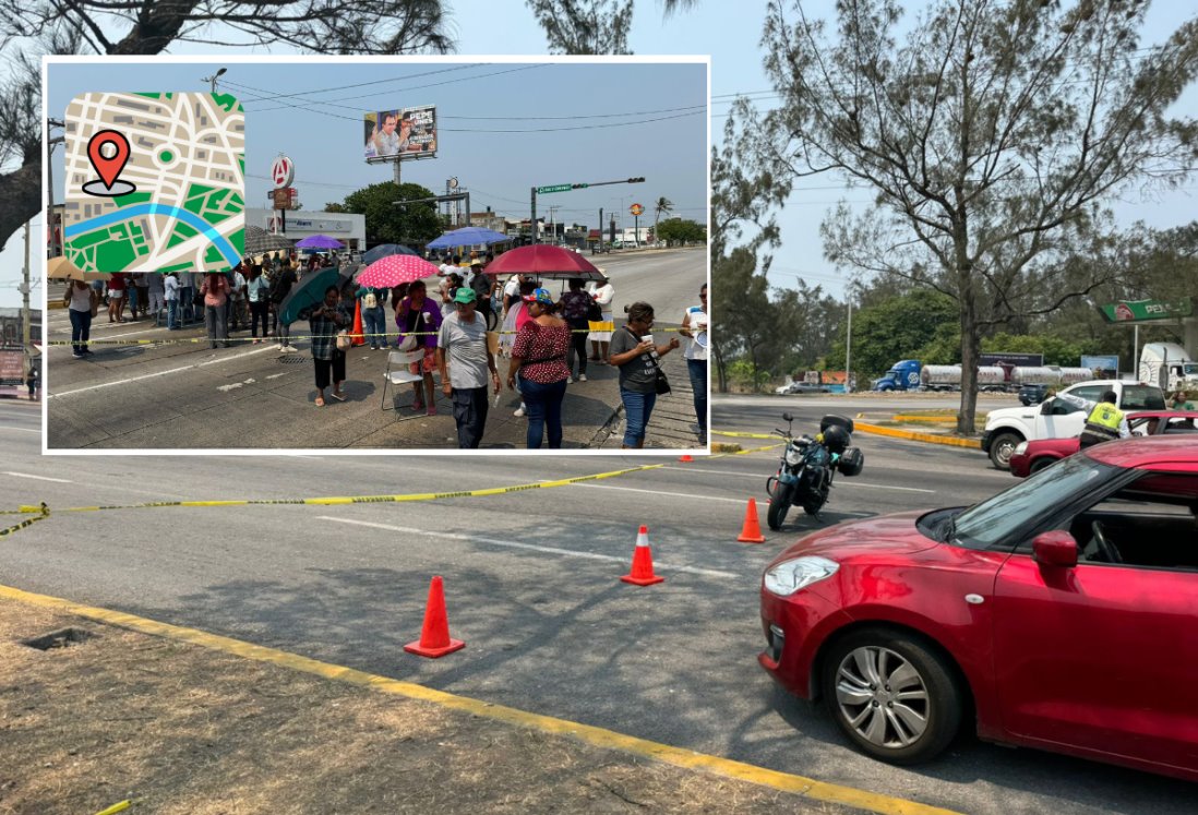 Rutas alternas para librar el bloqueo en la avenida Rafael Cuervo, en Veracruz