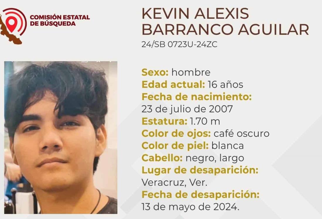 Desaparece el joven de 16 años Kevin Alexis Barranco Aguilar en Veracruz