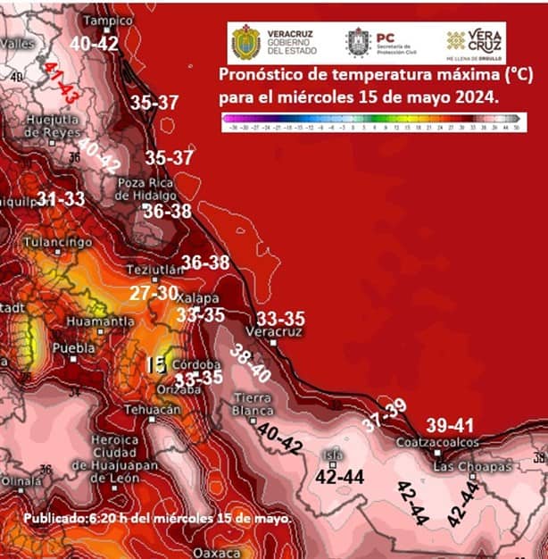 Así estará el clima en Veracruz este miércoles 15 de mayo