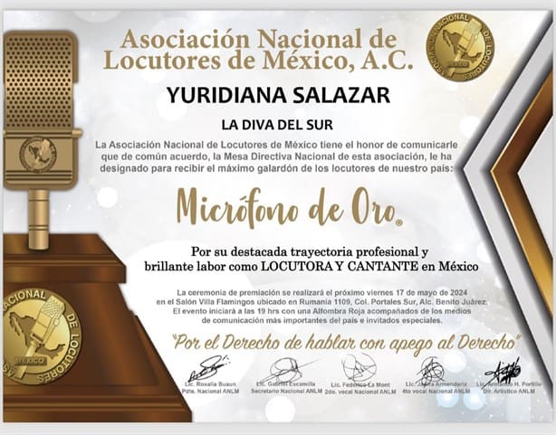 Yuridiana Salazar, cantante de Las Choapas recibirá premio por su exitosa carrera