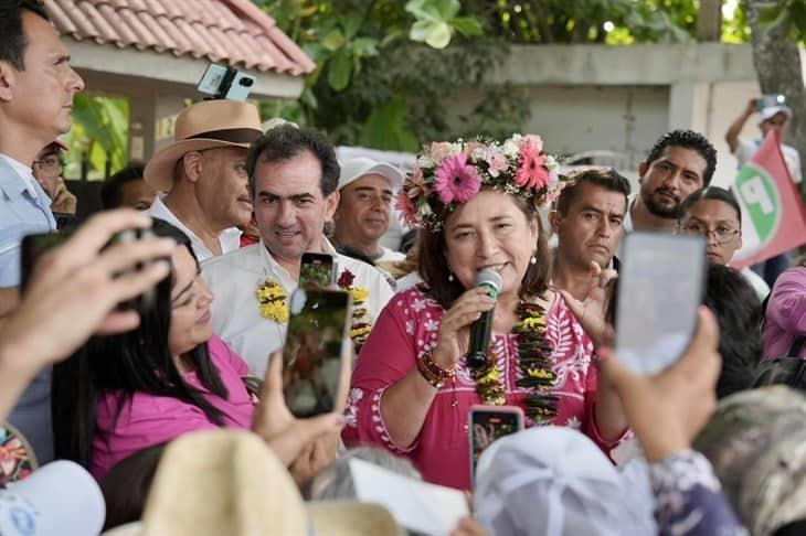 Xóchitl Gálvez  y Pepe Yunes recorren municipios del norte de Veracruz: Se deben gestionar mejor los recursos naturales