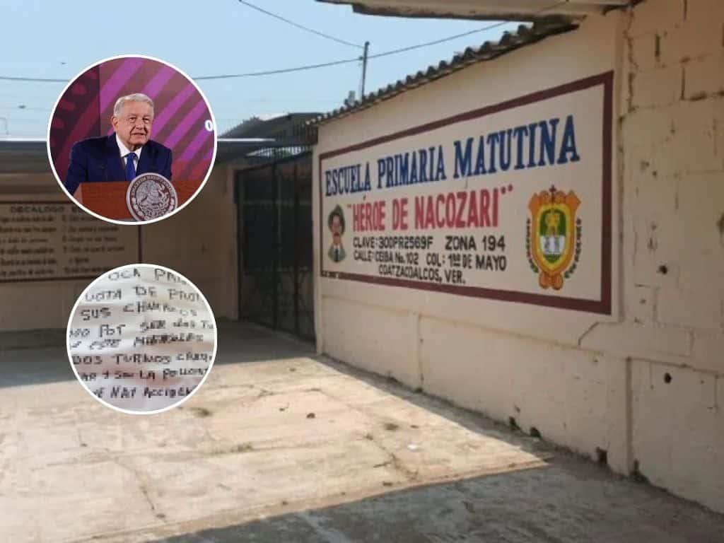 Amenaza a primaria de Coatzacoalcos llega a “La Mañanera”, esto dijo AMLO