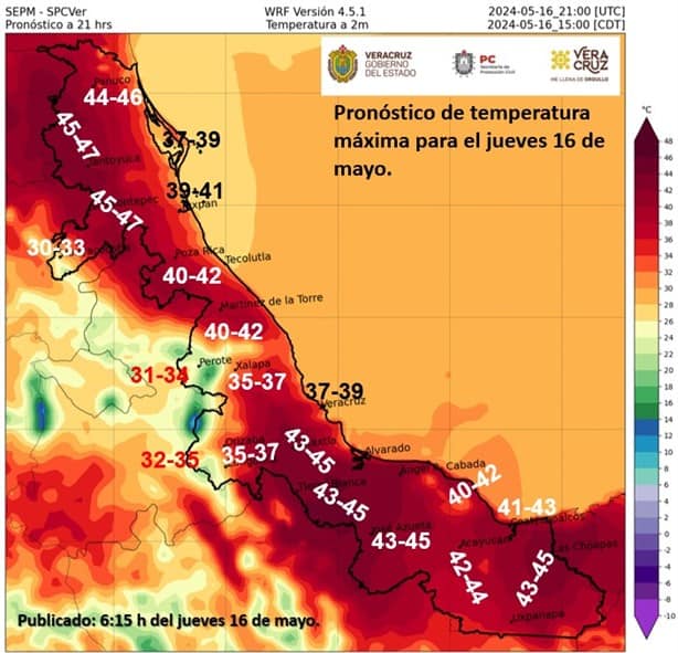 Así estará el clima en Veracruz este jueves 16 de mayo
