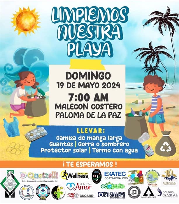 Realizarán campaña limpiemos nuestra playa en Coatzacoalcos, entérate cuando