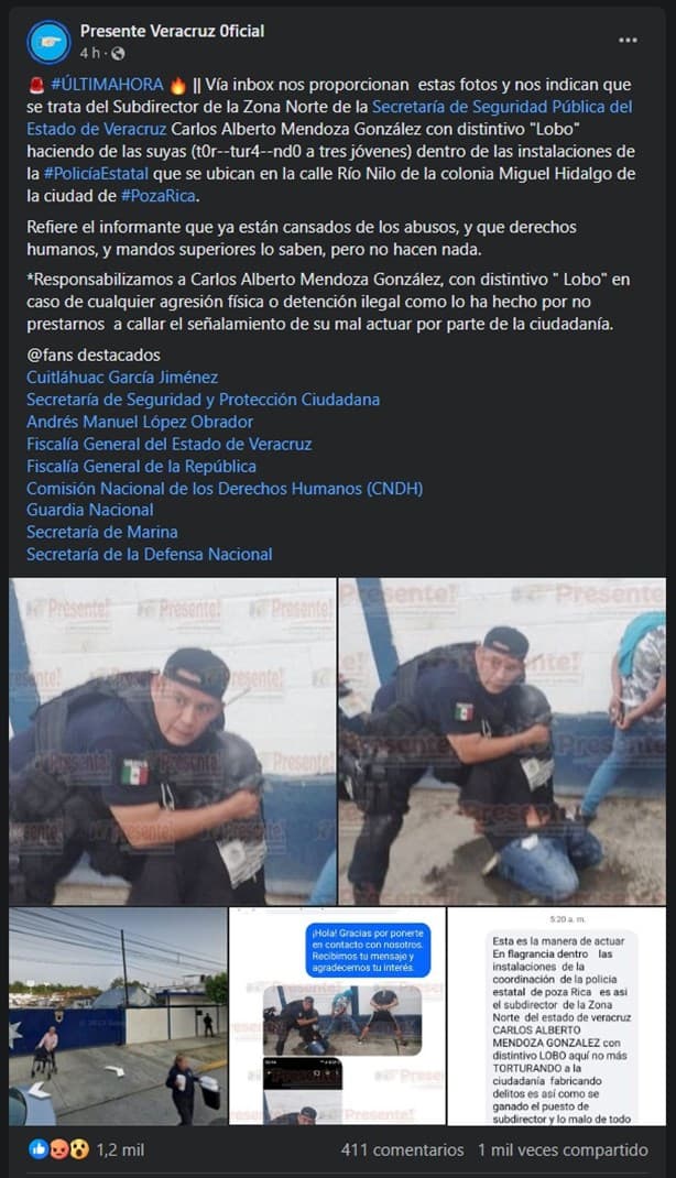 Tras denuncias, investigan presuntos abusos policiacos en Poza Rica