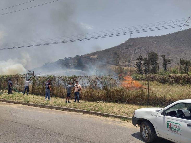 Altas temperaturas provocan incendio de pastizal en Nogales