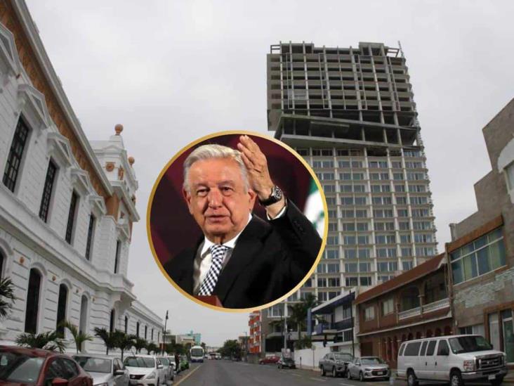 AMLO bautiza a la Torre Centro del puerto de Veracruz como el adefesio