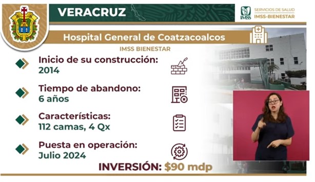 IMSS Bienestar avanza en construcción del Hospital General de Coatzacoalcos, Veracruz