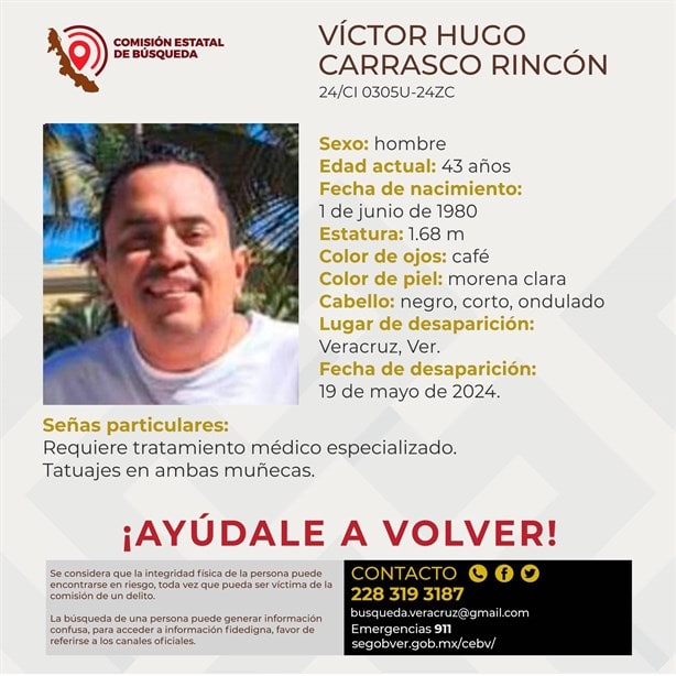 Desaparece Víctor Hugo Carrasco Rincón en el puerto de Veracruz