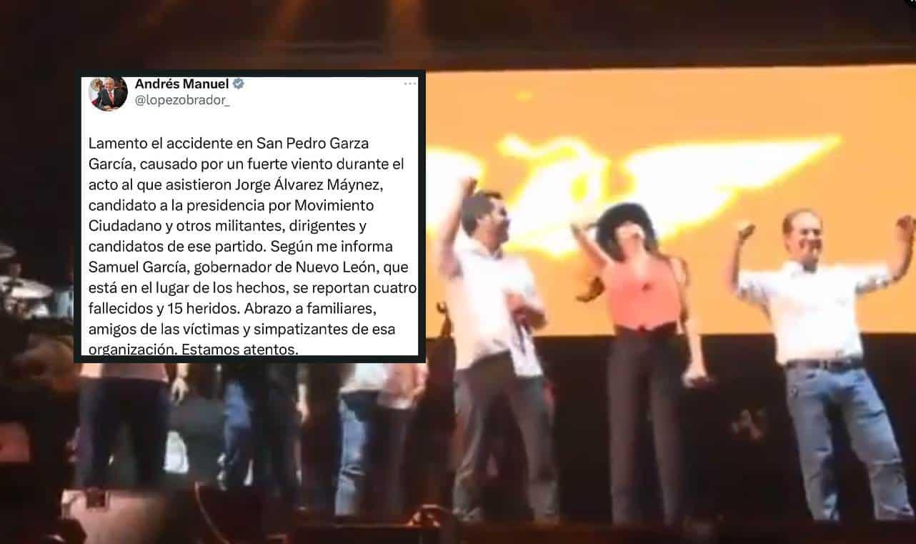 Estamos atentos, AMLO lamenta accidente en evento de Jorge Álvarez Máynez