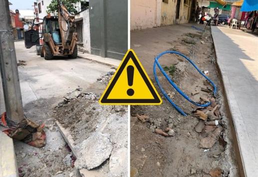 Calles cerradas y dañadas por obras en Río Blanco: denuncian ciudadanos; exigen respuesta de CAEV