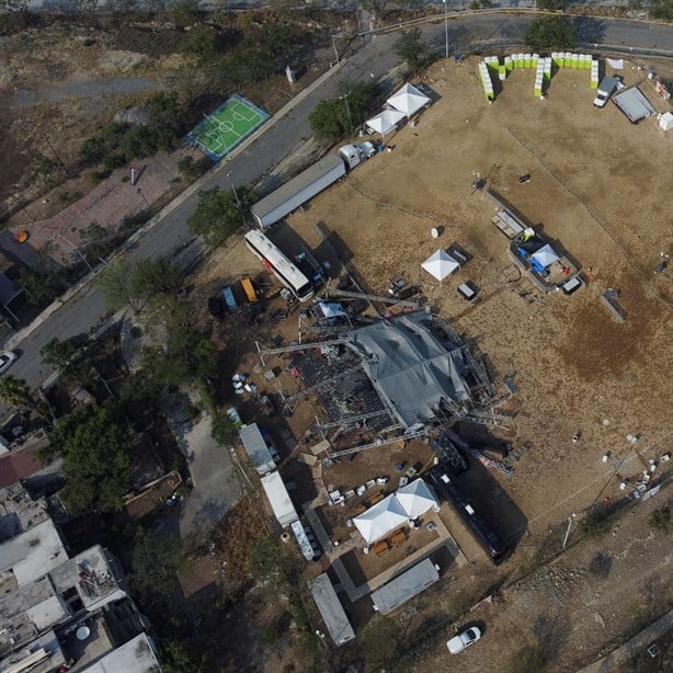 FOTOS exhiben cómo quedó el templete que se cayó mitin de Álvarez Máynez