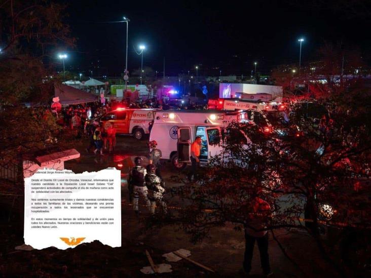 En Veracruz, MC se solidariza con tragedia en NL; paran campaña en Orizaba