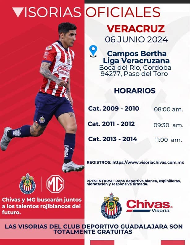Club Deportivo Guadalajara busca talento veracruzano