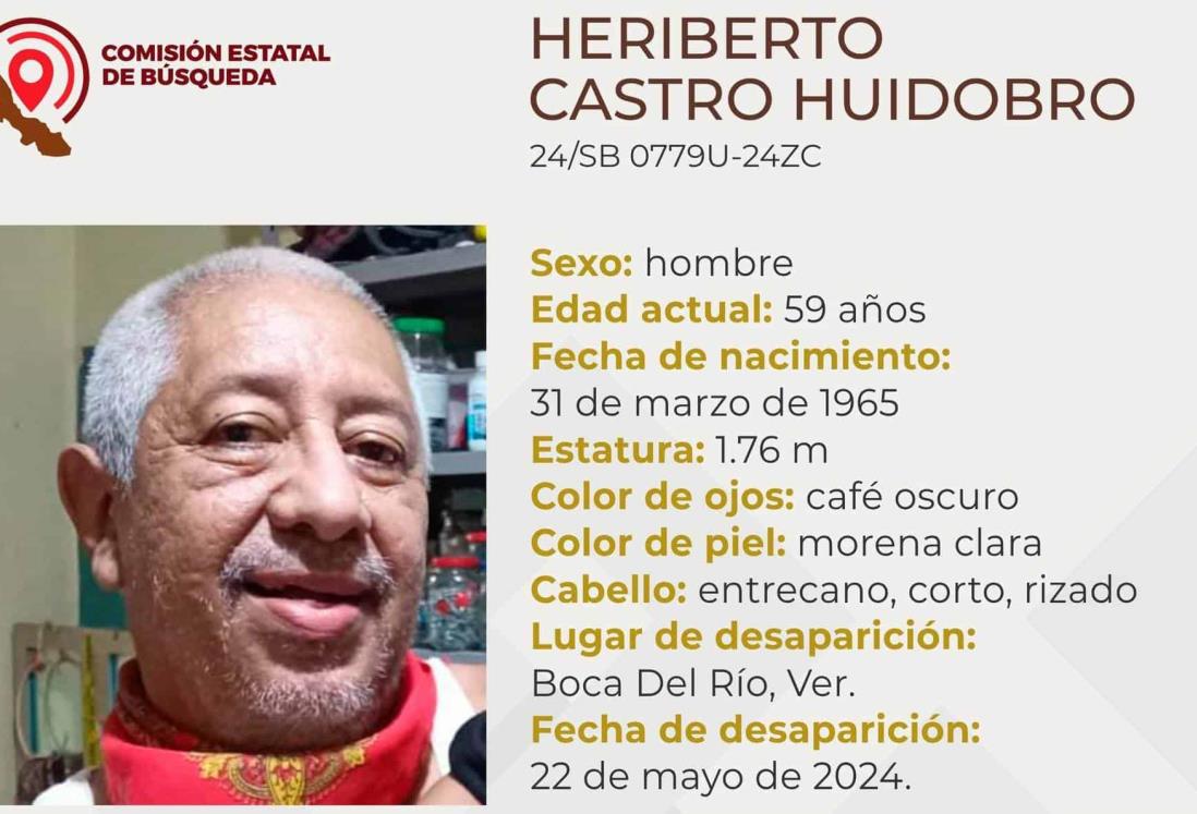 Desaparece Heriberto Castro en Boca del Río; requiere atención médica especializada