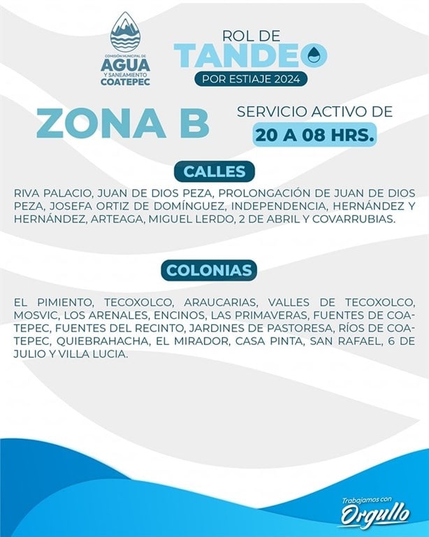 En Coatepec y Xico implementan tandeos de agua por primera vez