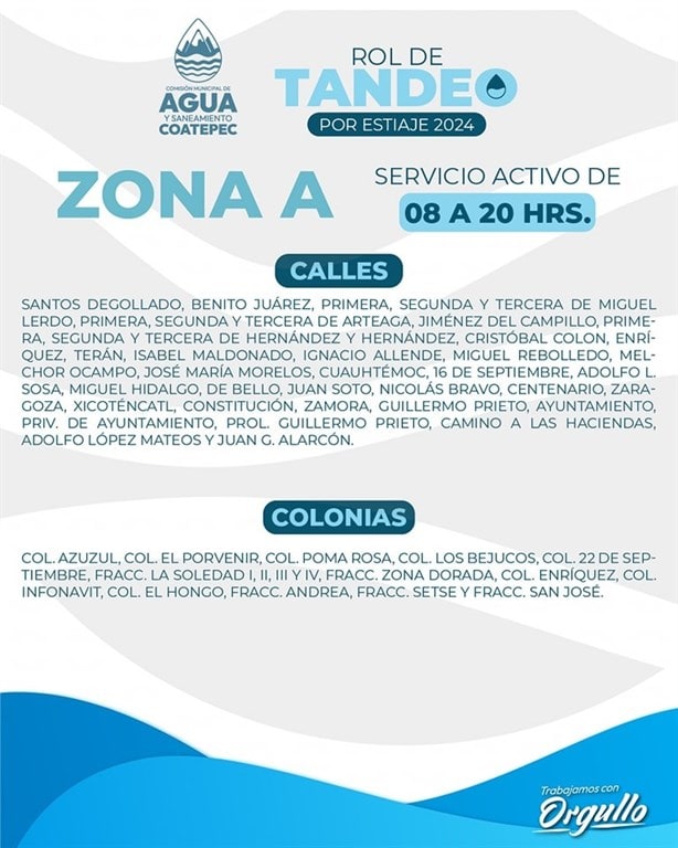 En Coatepec y Xico implementan tandeos de agua por primera vez