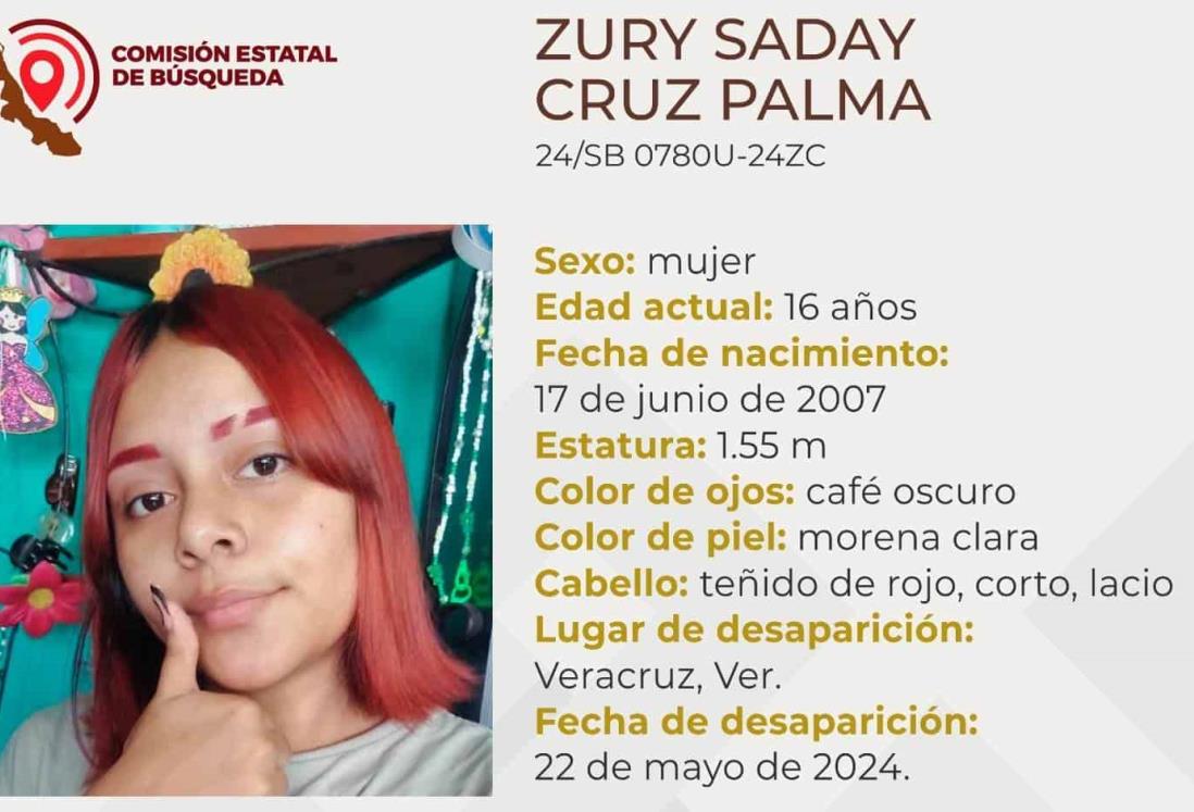 Desaparece la adolescente Zury Saday Cruz Palma en el puerto de Veracruz