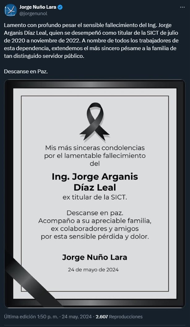 ¿Quién fue Jorge Arganis? Extitular de la SICT del gobierno de AMLO