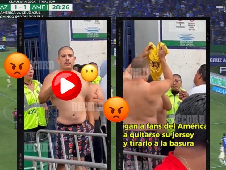 VIDEO VIRAL| Padre e hijo obligados a tirar sus playeras del América en estadio Ciudad de los Deportes