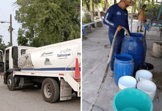 Alcaldesa de Tlalixcoyan manda pipas de agua a otro municipio con fin electoral