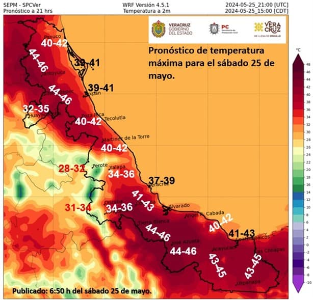¡Mucho calor! Así estará el clima en Veracruz este sábado 25 de mayo