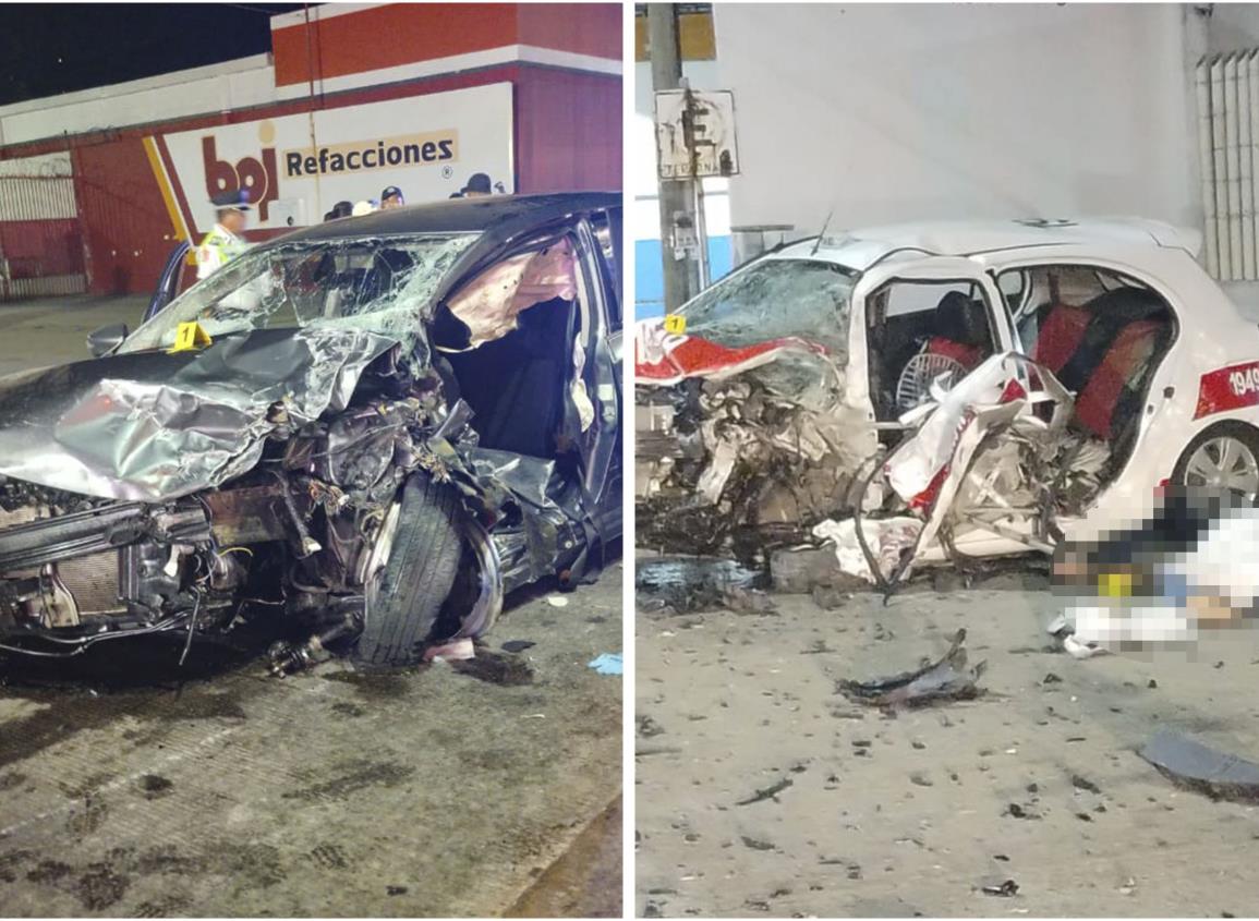 Muere taxista en fatal choque en Coatzacoalcos; ebrio conductor iba en sentido contrario