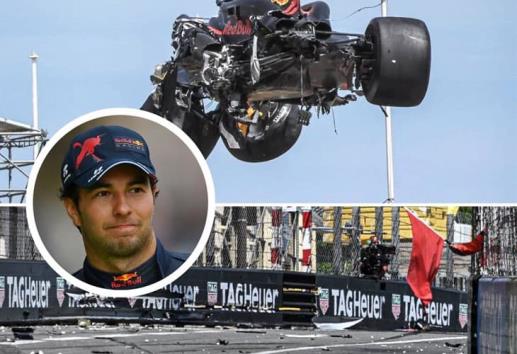 Checo Pérez sufre aparatoso accidente en premio de Mónaco ¡y queda fuera!