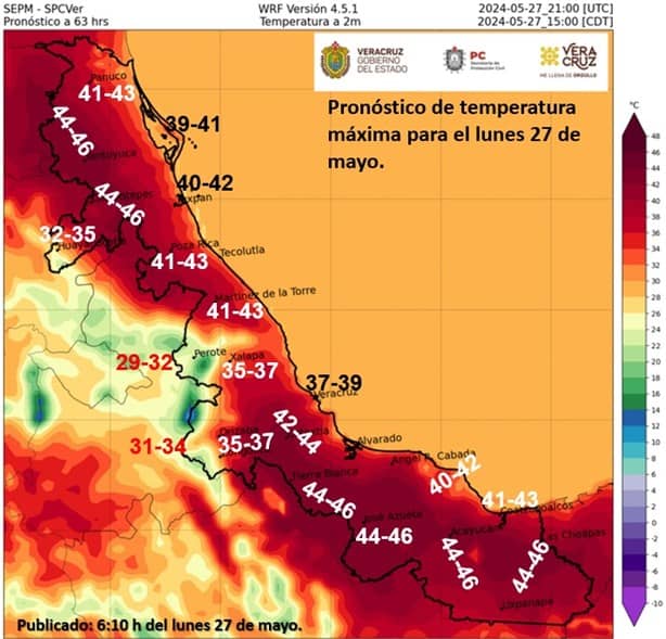 Así estará el clima en Veracruz este lunes 27 de mayo
